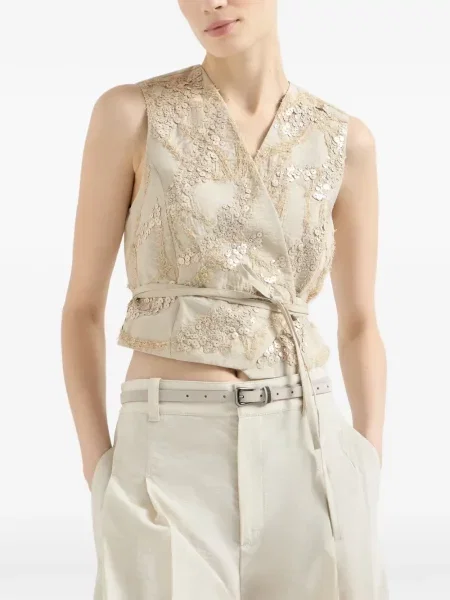 Елек Brunello Cucinelli бродиран поплин