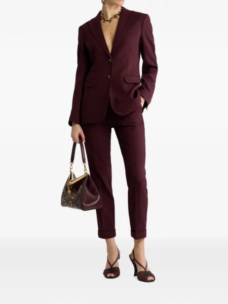 Decupat pantaloni Etro de lână roșu