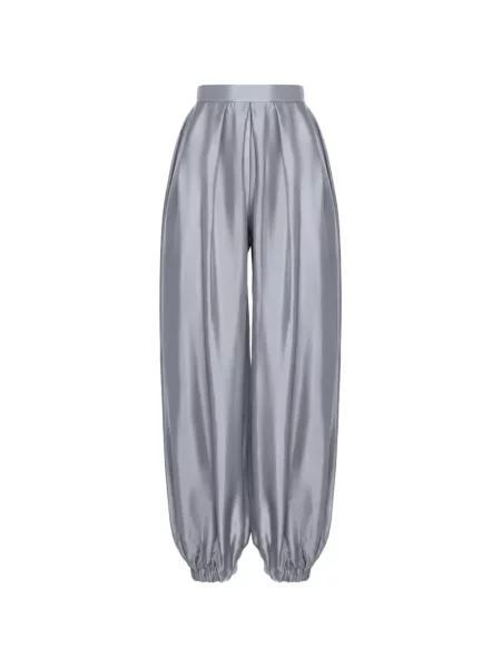 Pantaloni Manuri de mătase gri