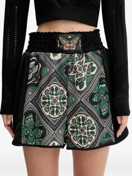 Geacă parka Adidas cu dungi cu glugă cu șireturi albastru