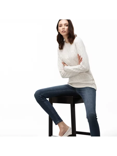 Lacoste светр з круглим вирізом білий