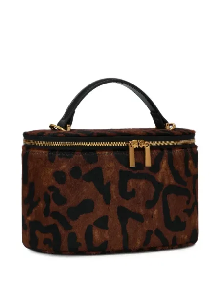 Geantă Potamy cu imagine cu model leopard maro