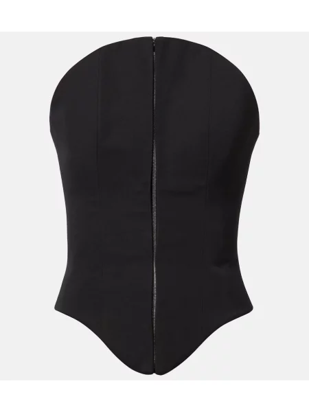 Top Mcqueen de lână negru