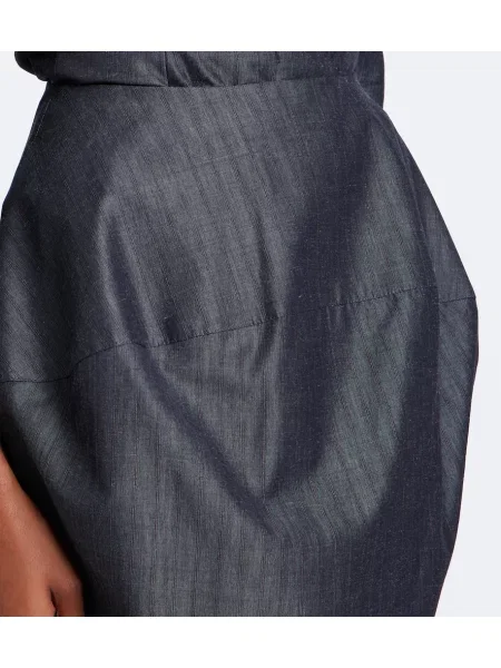 Midi sukňa Jacquemus sivá