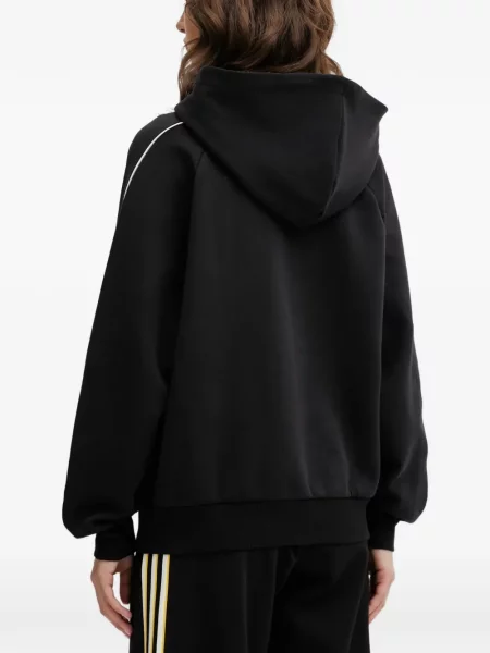 Hanorac cu glugă Adidas cu dungi cu broderie cu cordon negru
