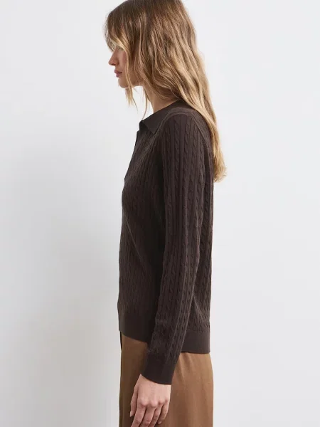 Medicine pulover merino volna rjava