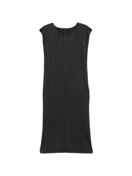 Αμάνικη μίντι φόρεμα Pleats Please Issey Miyake μαύρο