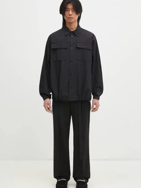 Košulja Helmut Lang Uniform Shirt.Light za muškarce relaxed s klasičnim ovratnikom crna