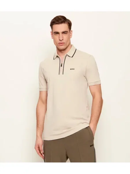 Tricou polo Boss Green bej