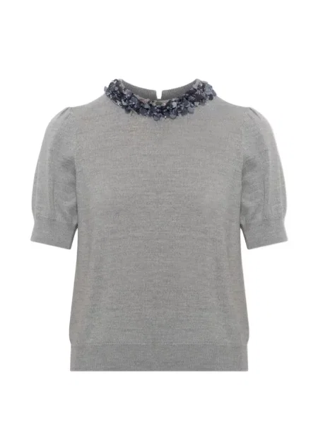 Pulover Ulla Johnson cu paiete gri