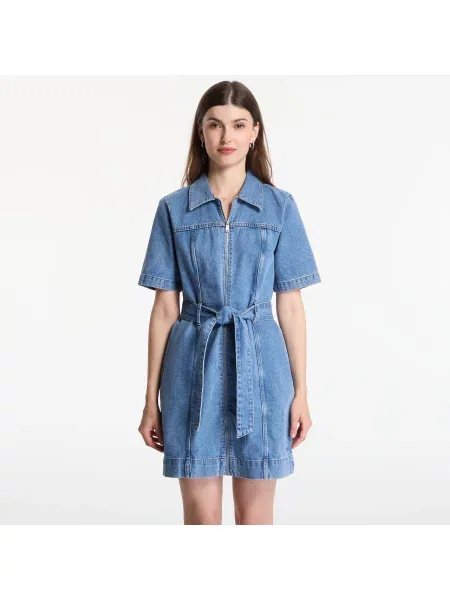 Rochie Calvin Klein Jeans Belted Shirt Dress Radio Blues M