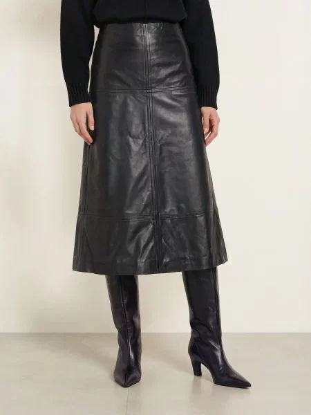 Inwear Kožená Sukně Celinaiw černá