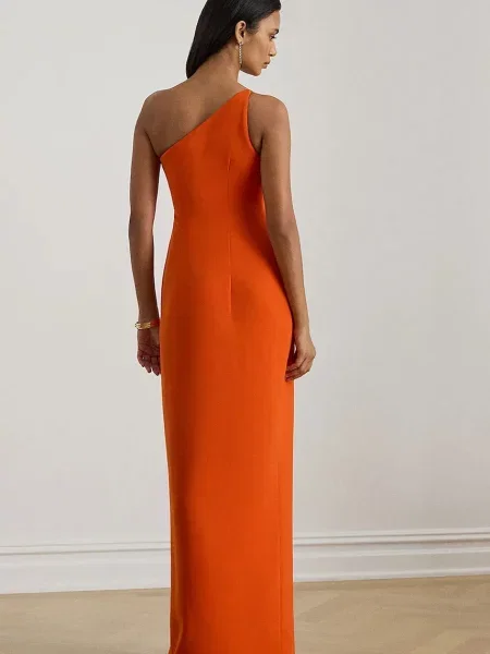 Lauren Ralph Lauren sukienka maxi dopasowana pomarańczowy