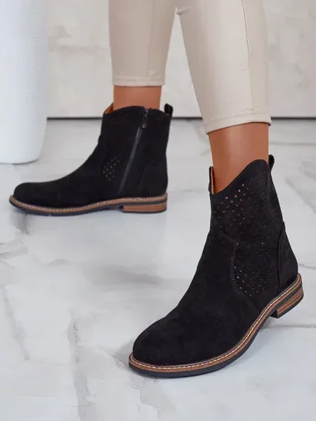 Botine Resti ajurate negru