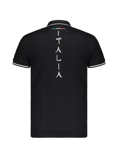 Tricou polo Ea7 Emporio Armani cu imagine negru