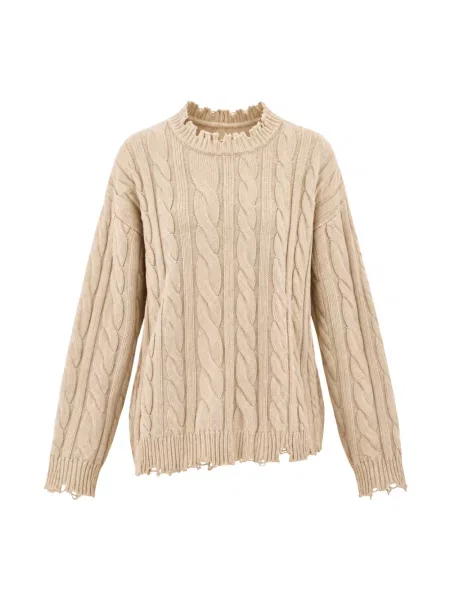 Sweter Akep wełniany beżowy