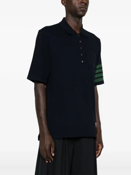 Tricou polo Thom Browne albastru