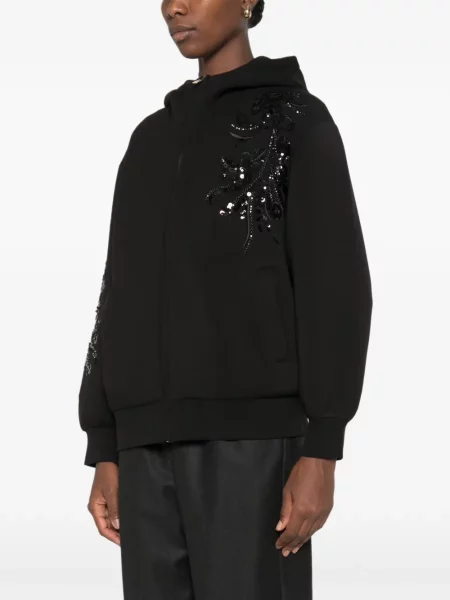 Hanorac cu glugă Liu Jo cu paiete negru