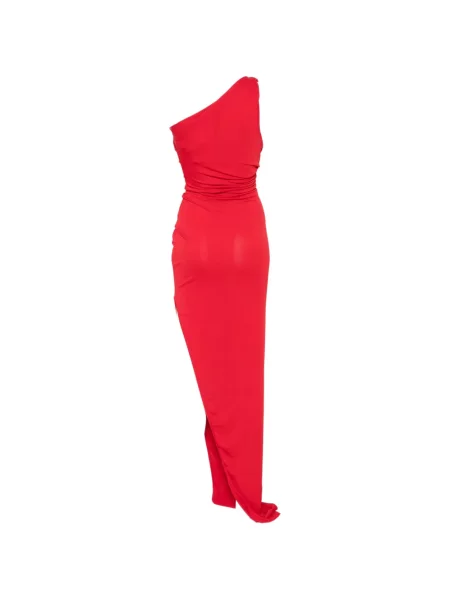 Rochie maxi Rick Owens Lilies drapată cu un umăr gol roșu