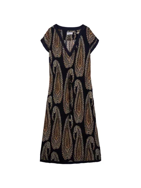 Rochie midi One Season cu imagine cu model paisley albastru