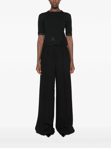 Scurt tricou Ermanno Firenze din dantelă negru