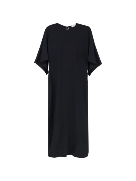 Rochie midi Stella Mccartney asimetrică negru