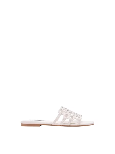 Klapki Steve Madden skórzane białe