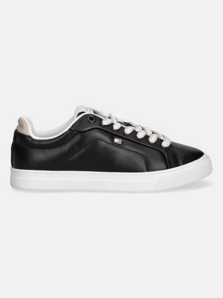 Kožené tenisky Tommy Hilfiger ICON COURT SNEAKER čierna