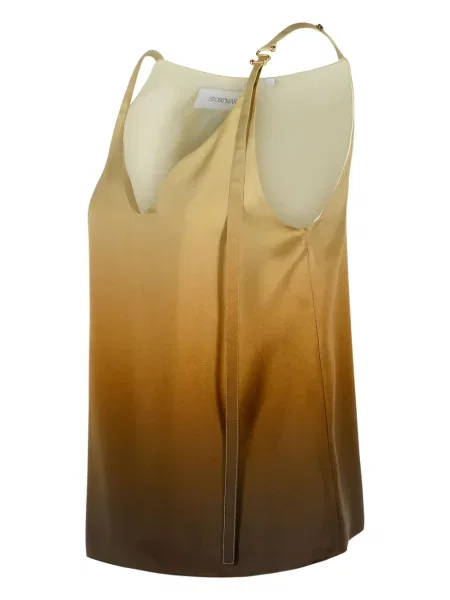 Svileni top Sportmax s V-izrezom s prijelazom boje