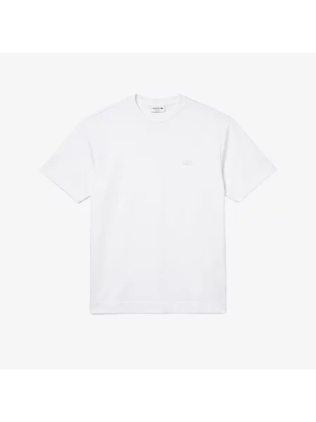 Lacoste Koszulka Oversize Kremowa biały
