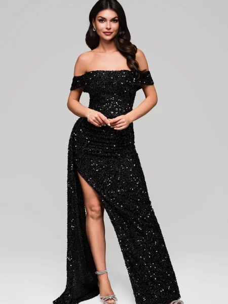 Rochie de seară Edoti de costum negru