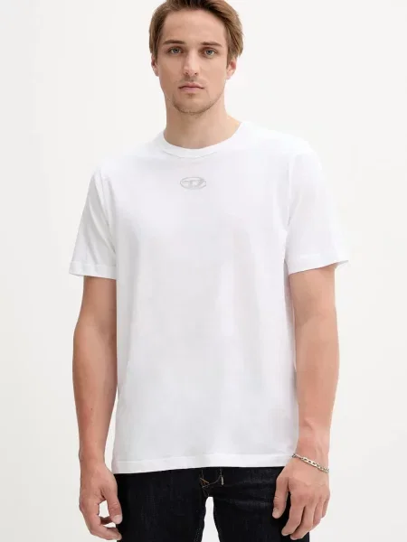 DIESEL Tricou T-ADJUST-OD argintiu alb
