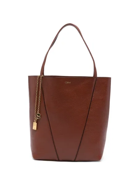 Bőr shopper táska Chloe barna