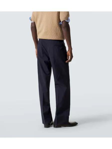 Pantaloni Prada de lână albastru