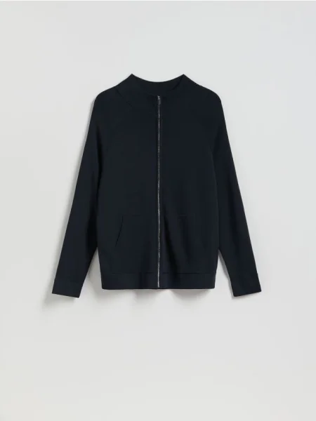 Reserved Pulover cu adaos de și până la jumătate bleumarin