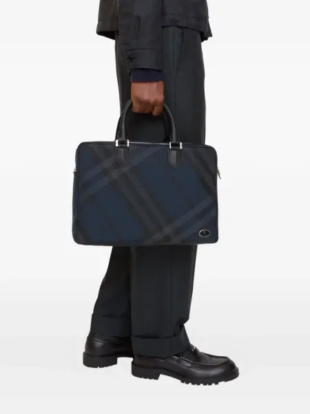 Servietă Burberry în carouri albastru