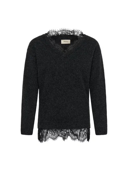 Dzianinowy sweter Cream szary