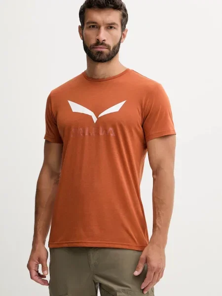 Salewa t-shirt sportowy Solidlogo pomarańczowa