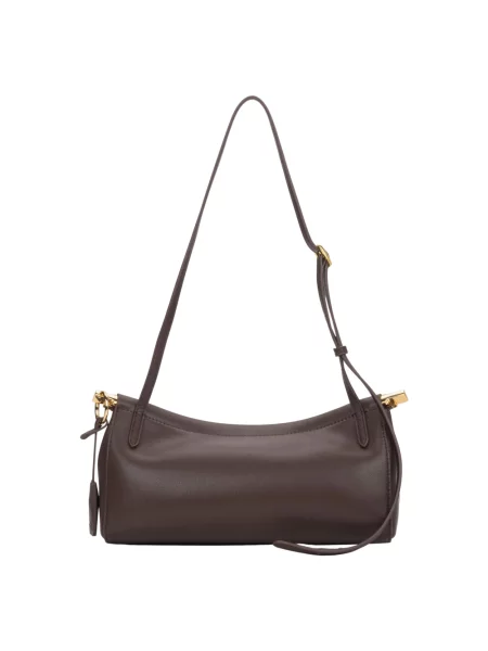 Torebka Estro skórzana brązowa