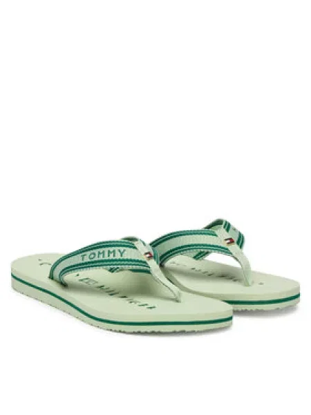 Žabky Tommy Hilfiger Th Webbing Summer Sandal zelená