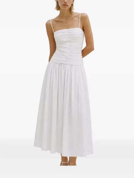 Rochie midi Tove cu volane alb