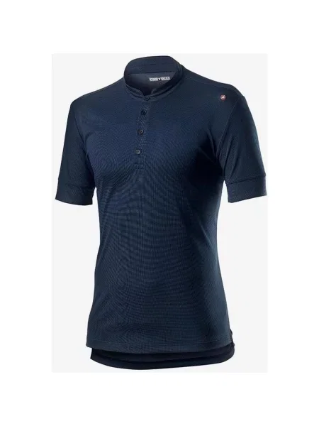 Koszulka polo z krótkim rękawem Castelli Tech w kolorze ciemnoniebieskim XS niebieska