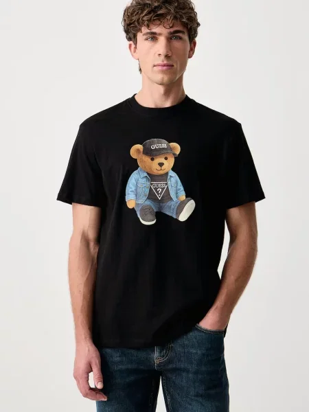 Guess tricou pentru bărbați din negru