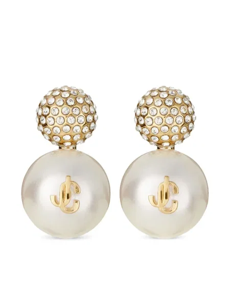 Cercei Jimmy Choo de cristal auriu