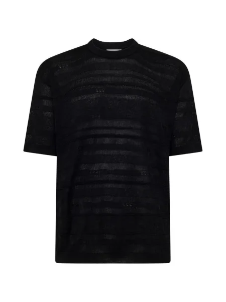 Плетена тениска Laneus черно