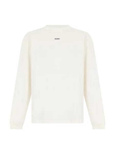 HUGO longsleeve beżowy gładki biała