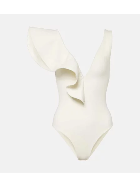 Costum de baie Johanna Ortiz cu volane alb