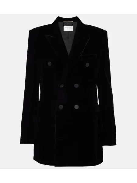 Sacou Saint Laurent de catifea negru