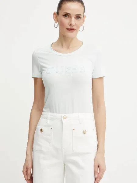 Тениска Guess дамска тюркоазено