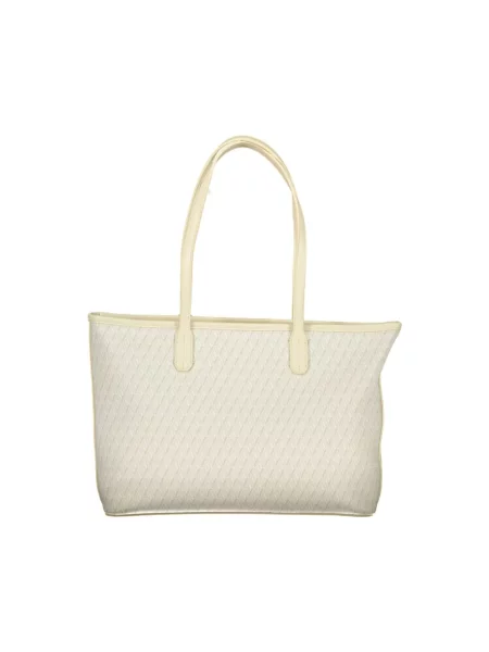 Lniana shopperka Valentino Bags beżowa